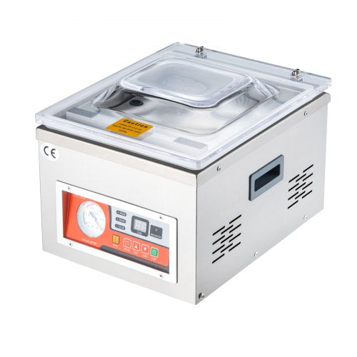 Chamber Vacuum Sealer, 260 W tätningseffekt, vakuumförpackningsmaskin för våtfoder, kött, marinader och mer, kompakt storlek med 10,2" tätningslängd, applicerad i hemköket och kommersiellt bruk |  EU