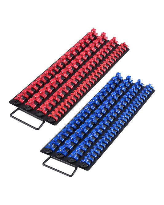 Tragbares Steckschlüssel-Organizer-Set, 2-teilig, 160 Clips, Steckschlüsselablage aus Stahl, metrisch/SAE