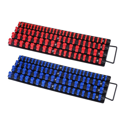 Portable Socket Organizer Set 2PCS 160 Clips Steel Socket Tray Metric/SAE