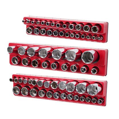 Magnetic Socket Organizer Set 3PCS Magnetic Socket Washers Red for SAE