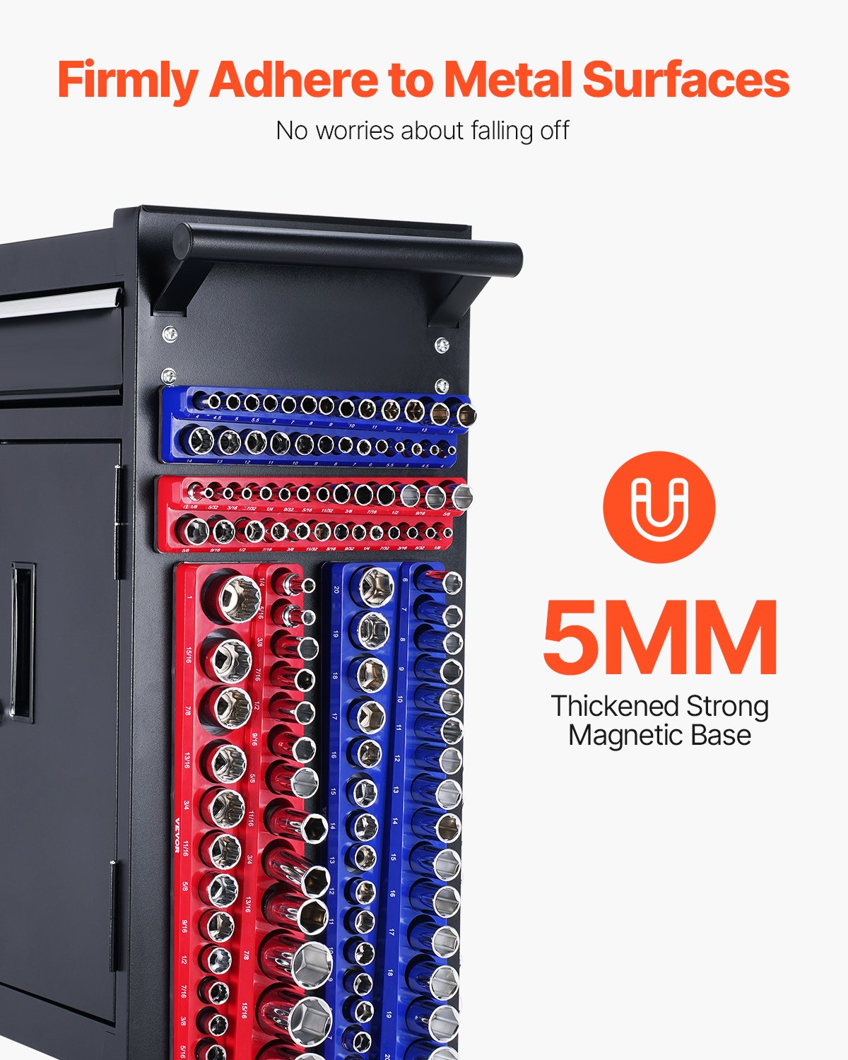 Magnetic Socket Organizer Set 4PCS Socket Washers Blue &amp; Red for Metric SAE