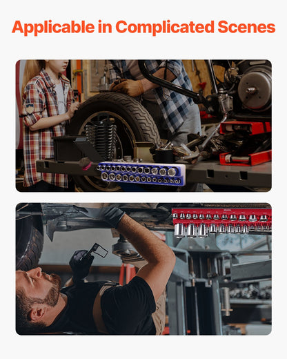 Magnetic Socket Organizer Set 4PCS Socket Washers Blue &amp; Red for Metric SAE