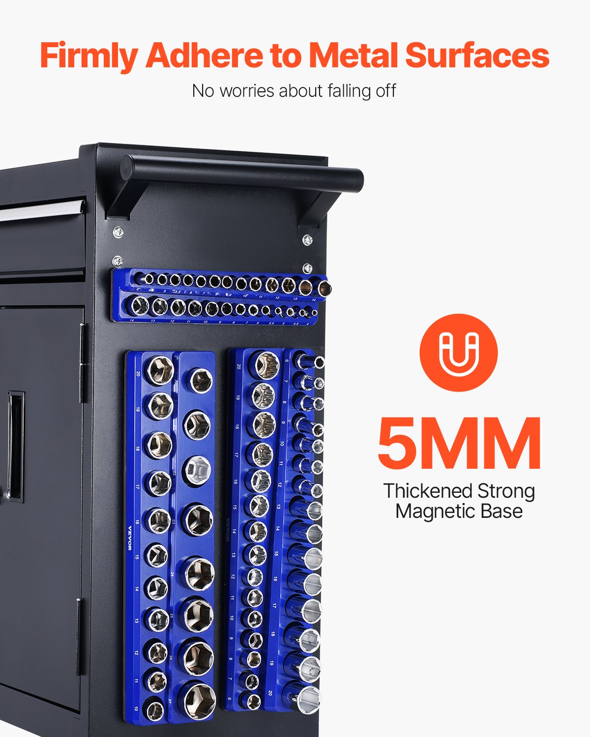 Magnetic Socket Organizer Set 6PCS Socket Washers Blue &amp; Red for Metric SAE