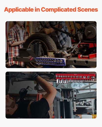 Magnetic Socket Organizer Set 6PCS Socket Washers Blue &amp; Red for Metric SAE