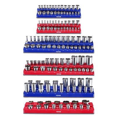 Magnetic Socket Organizer Set 6PCS Socket Washers Blue &amp; Red for Metric SAE
