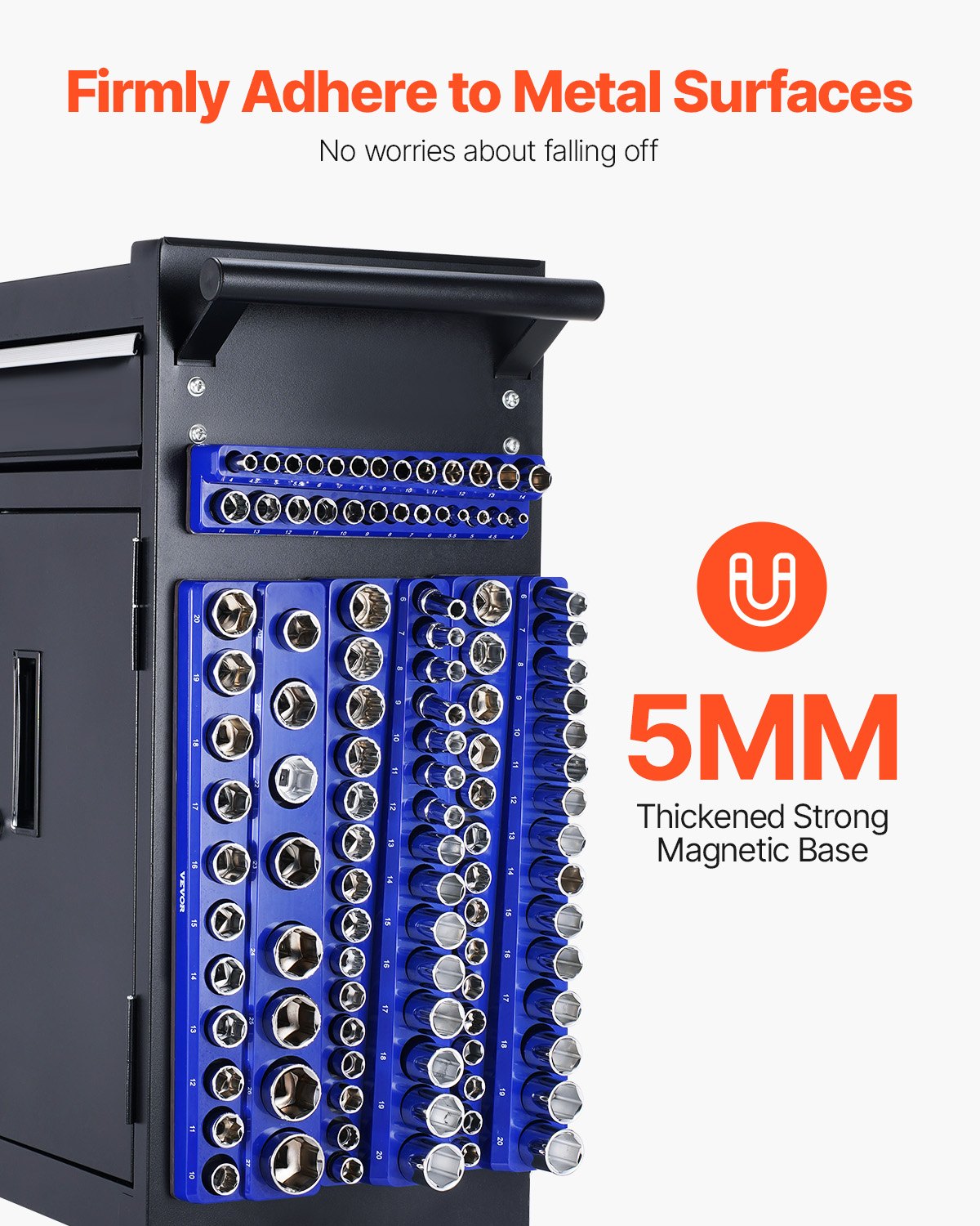 Magnetic Socket Organizer Set 8PCS Socket Washers Blue &amp; Red for Metric SAE