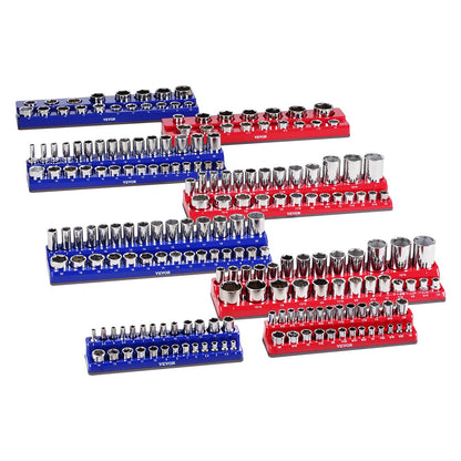 Magnetic Socket Organizer Set 8PCS Socket Washers Blue &amp; Red for Metric SAE