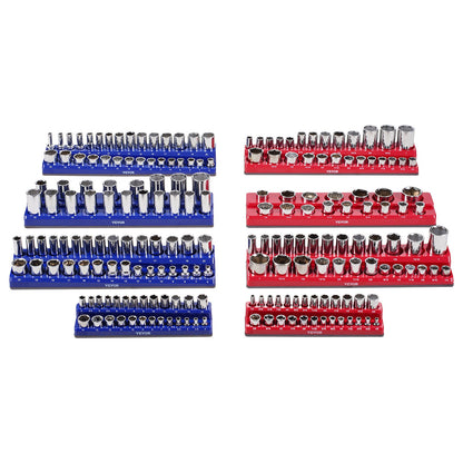 Magnetic Socket Organizer Set 8PCS Socket Washers Blue &amp; Red for Metric SAE