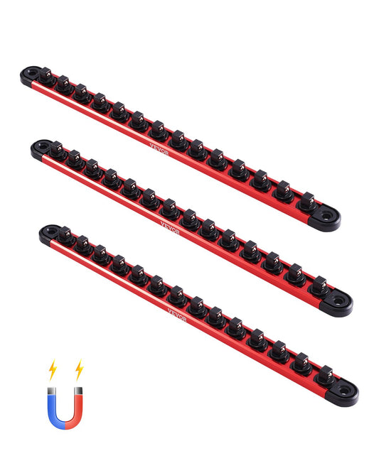 Socket Organizer Rail Set 3PCS Aluminum Socket Organizers with 40 clips