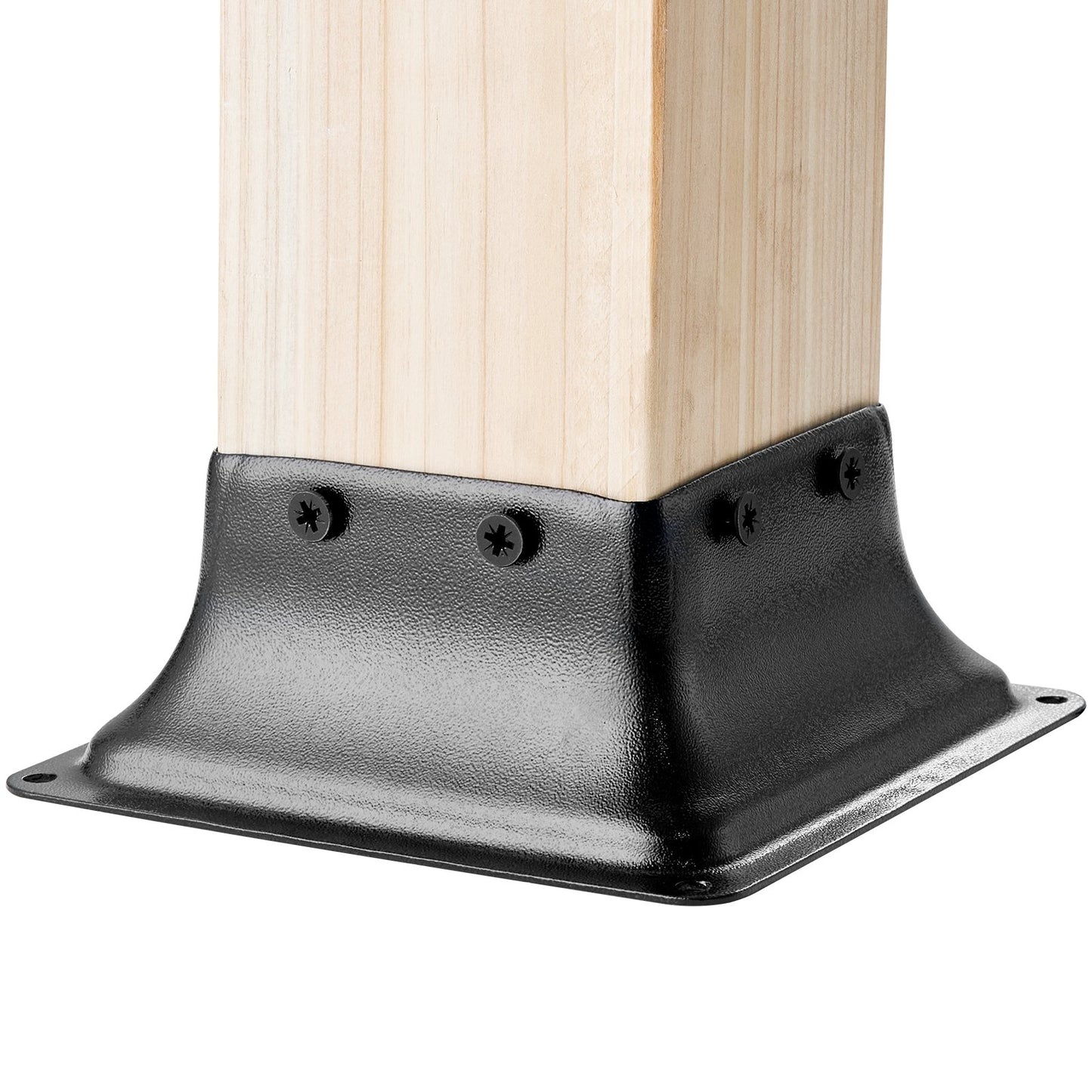 101,6 x 101,6 mm Pfostensockel, 20 Stück, innen 91 x 91 mm, robuste Pfostenhalterung aus pulverbeschichtetem Stahl. Passend für Standard-Holzpfostenanker, Terrassenpfostensockel für Terrassen-Veranda-Handlaufgeländer.