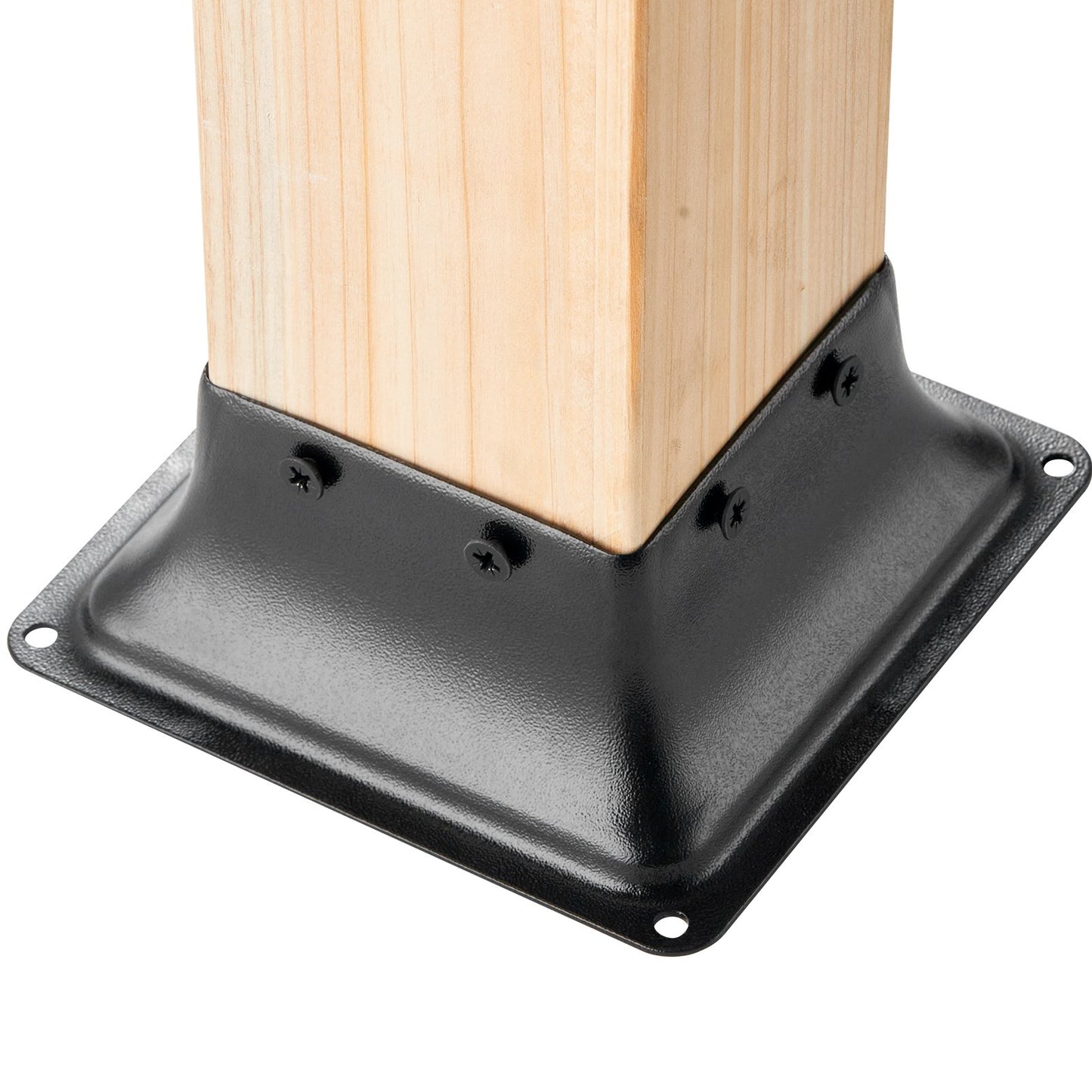 101,6 x 101,6 mm Pfostensockel, 20 Stück, innen 91 x 91 mm, robuste Pfostenhalterung aus pulverbeschichtetem Stahl. Passend für Standard-Holzpfostenanker, Terrassenpfostensockel für Terrassen-Veranda-Handlaufgeländer.