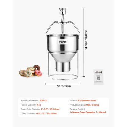 Donut Depositor Manuell Donut Dropper Hopper Dispenser i rostfritt stål |  EU