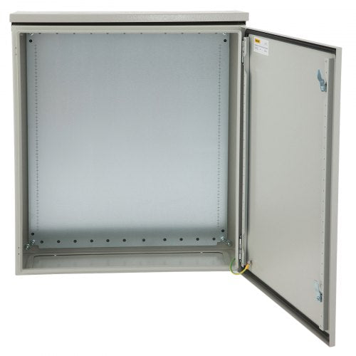 Elektrisches Gehäuse, 60 x 60 x 30 cm, UL-zertifiziertes NEMA 4-Außengehäuse, IP65 wasserdichter und staubdichter Anschlusskasten aus kaltgewalztem Kohlenstoffstahl mit Scharnieren für den Innen- und Außenbereich, mit Regenschutz | EU
