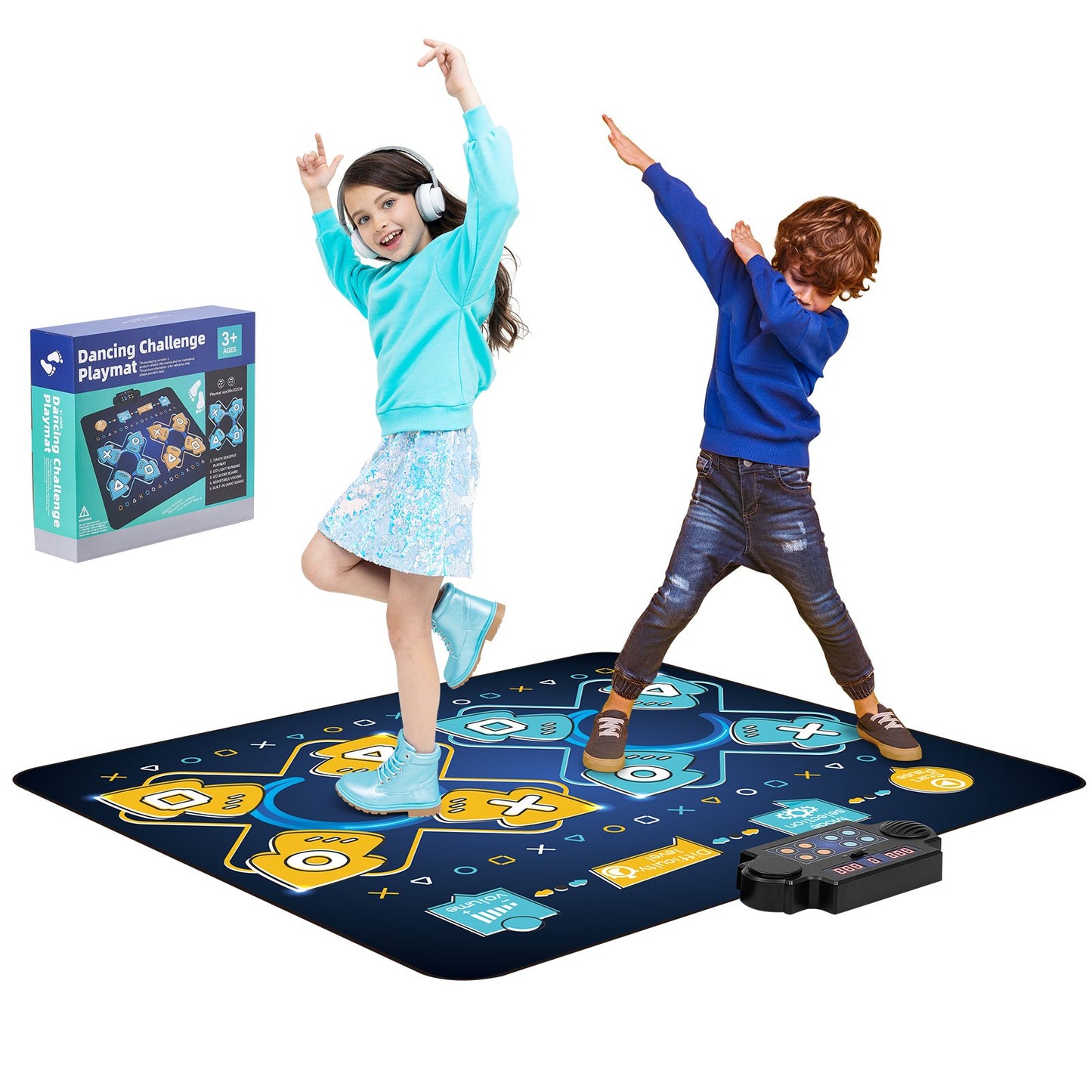 Dansmatta för barn Dansmatta Leksaker Två spelare present för 3+ år gamla flickor