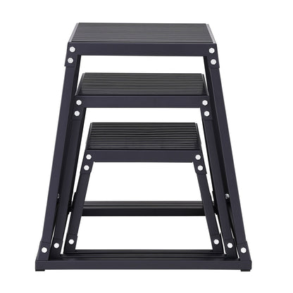 Plyometric Jump Boxes, 12/18/24 Inch Plyo Box, Platform and Jumping Agility Box, Anti-Slip Fitness Exercise Step Up Box Set for Home Gym Workout, Cardio Strength Training, Black