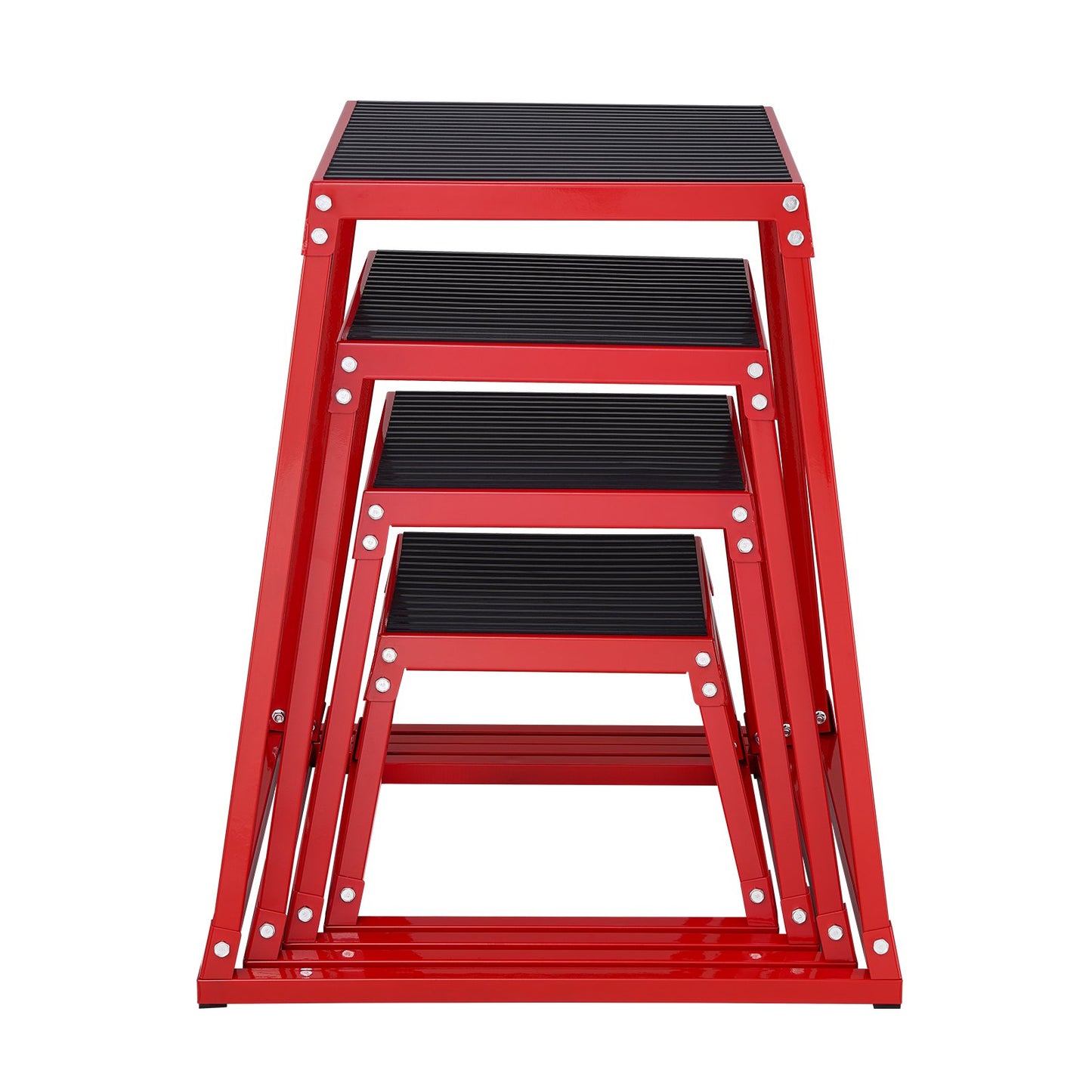 Plyometric Jump Boxes, 12/18/24/30 Inch Plyo Box, Platform and Jumping Agility Box, Anti-Slip Fitness Exercise Step Up Box Set for Home Gym Workout, Cardio Strength Training, Red