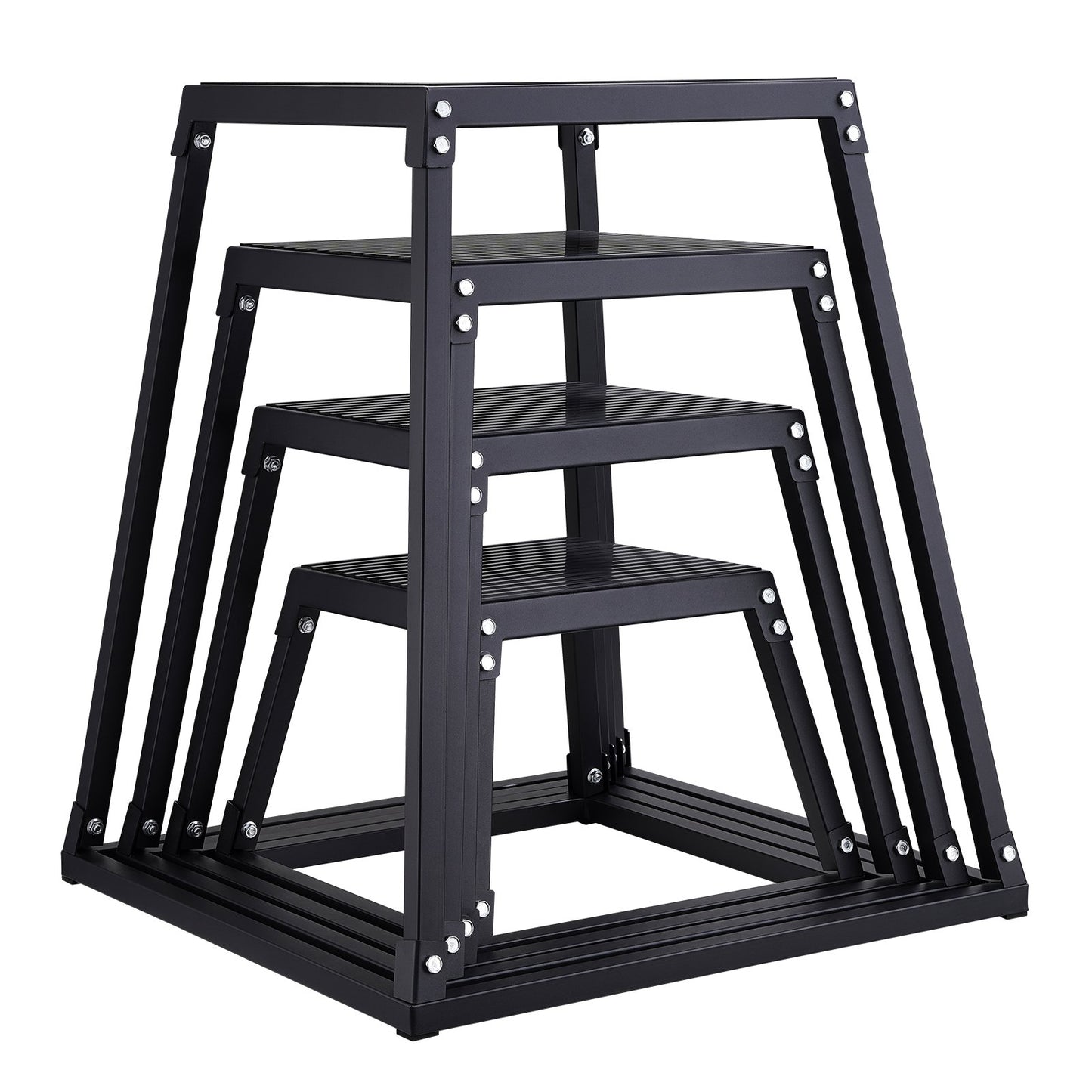 Plyometric Jump Boxes, 12/18/24/30 Inch Plyo Box, Platform and Jumping Agility Box, Anti-Slip Fitness Exercise Step Up Box Set for Home Gym Workout, Cardio Strength Training, Black