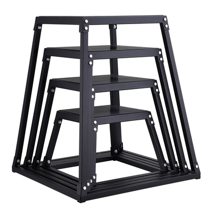 Plyometric Jump Boxes, 12/18/24/30 Inch Plyo Box, Platform and Jumping Agility Box, Anti-Slip Fitness Exercise Step Up Box Set for Home Gym Workout, Cardio Strength Training, Black