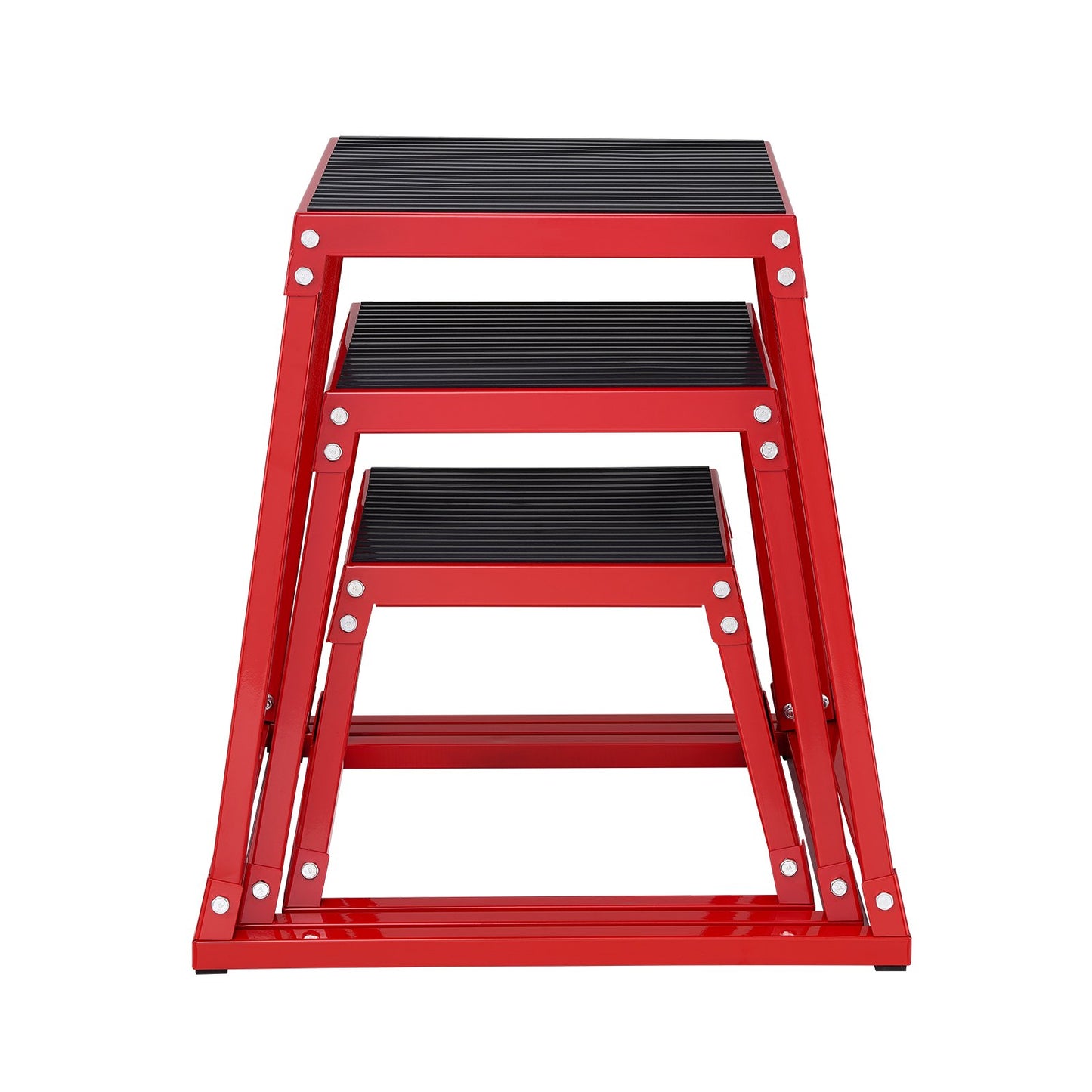 Plyometric Jump Boxes, 12/18/24 inch Plyo Box, Platform and Jumping Agility Box, Anti-Slip Fitness Exercise Step Up Box Set for Home Gym Workout, Cardio Strength Training, Red