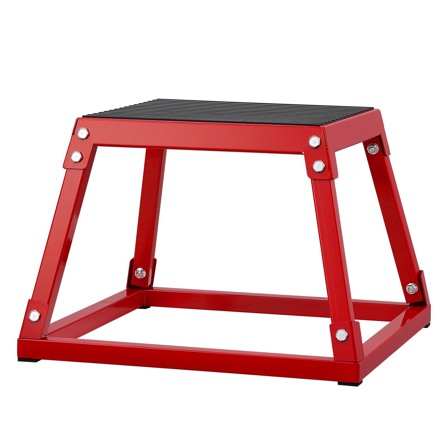 Plyometric Jump Box, 12 Inch Plyo Box, Steel Plyometric Platform och Jumping Agility Box, Anti-Slip Fitness Exercise Step Up Box för hemmagymträning, Konditionsstyrketräning, Röd