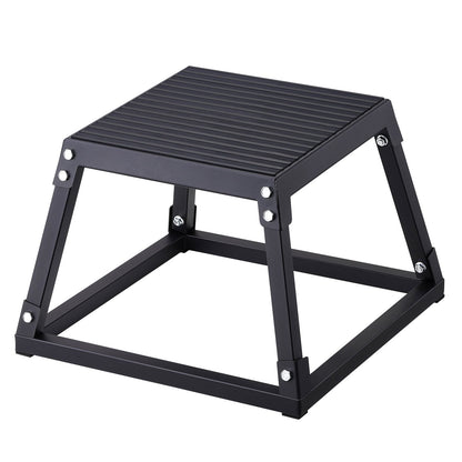 Plyometric Jump Box, 12 Inch Plyo Box, Steel Plyometric Platform and Jumping Agility Box, Anti-Slip Fitness Exercise Step Up Box for Home Gym Workout, Cardio Strength Training, Black