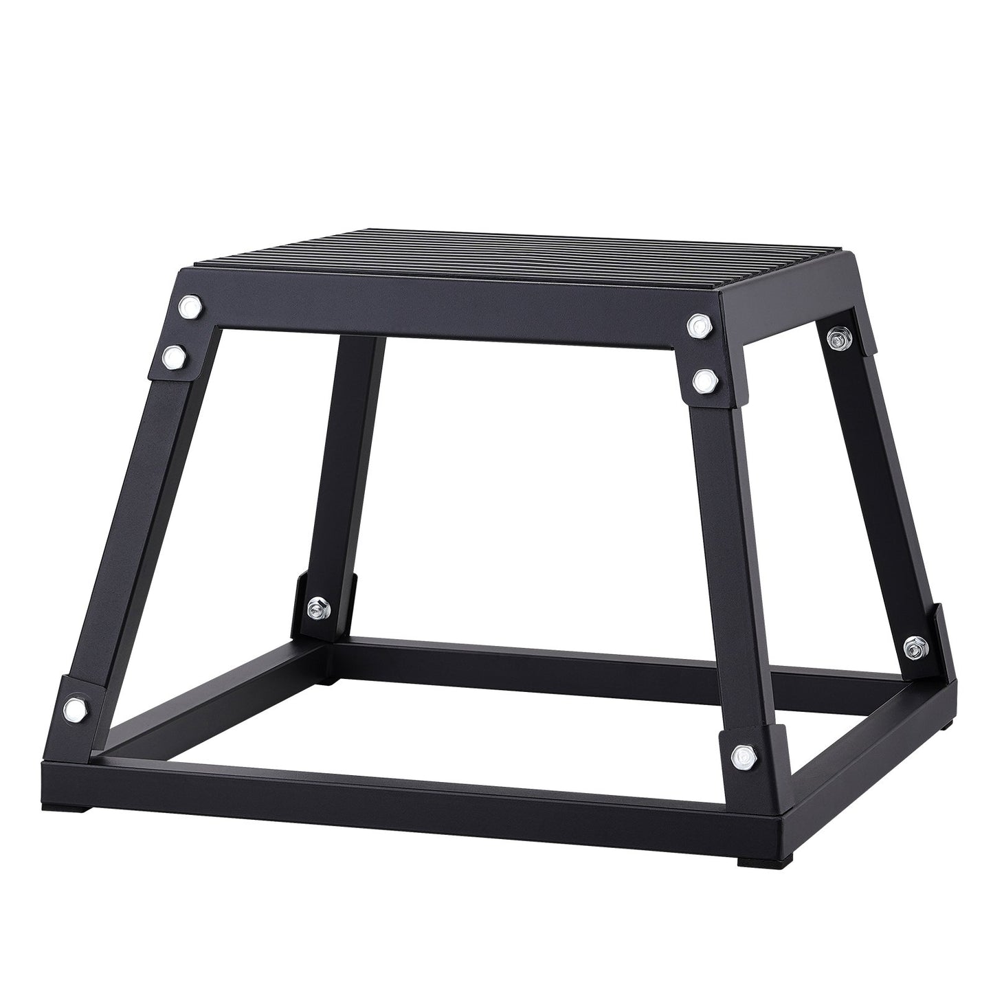 Plyometric Jump Box, 12 Inch Plyo Box, Steel Plyometric Platform and Jumping Agility Box, Anti-Slip Fitness Exercise Step Up Box for Home Gym Workout, Cardio Strength Training, Black