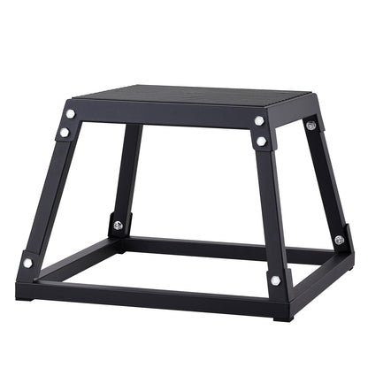 Plyometric Jump Box, 12 Inch Plyo Box, Steel Plyometric Platform and Jumping Agility Box, Anti-Slip Fitness Exercise Step Up Box for Home Gym Workout, Cardio Strength Training, Black