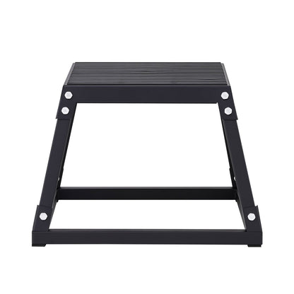Plyometric Jump Box, 12 Inch Plyo Box, Steel Plyometric Platform and Jumping Agility Box, Anti-Slip Fitness Exercise Step Up Box for Home Gym Workout, Cardio Strength Training, Black