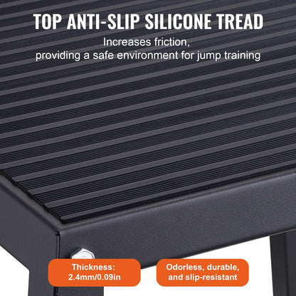 Plyometric Jump Box, 18-tums Plyo Box, Steel Plyometric Platform och Jumping Agility Box, Anti-Slip Fitness Exercise Step Up Box för hemmagymträning, konditionsstyrketräning, svart