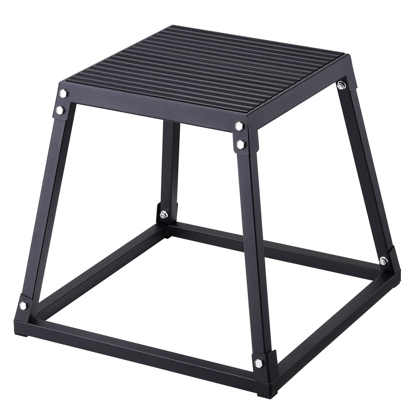 Plyometric Jump Box, 18-tums Plyo Box, Steel Plyometric Platform och Jumping Agility Box, Anti-Slip Fitness Exercise Step Up Box för hemmagymträning, konditionsstyrketräning, svart