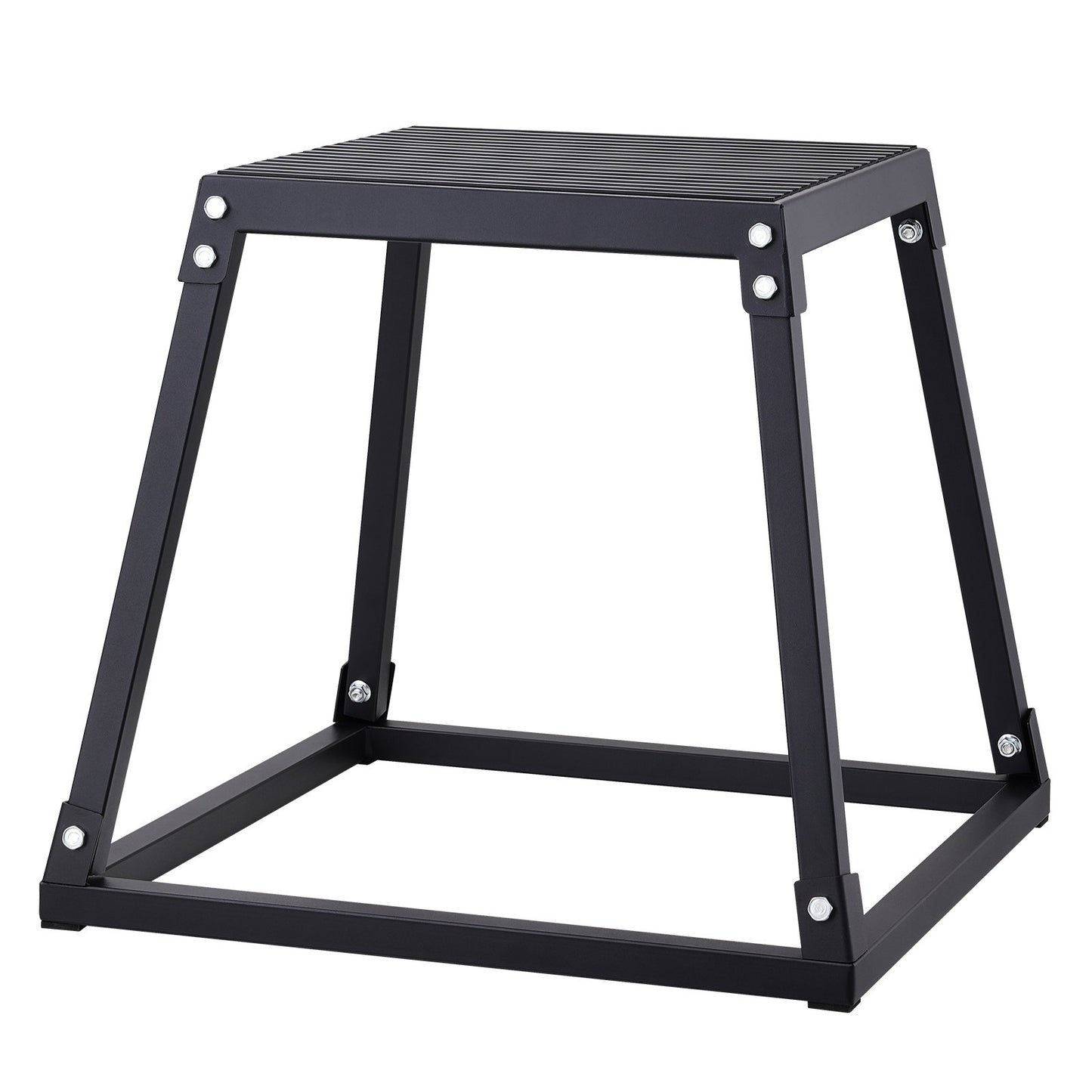 Plyometric Jump Box, 18-tums Plyo Box, Steel Plyometric Platform och Jumping Agility Box, Anti-Slip Fitness Exercise Step Up Box för hemmagymträning, konditionsstyrketräning, svart