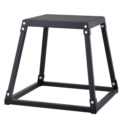 Plyometric Jump Box, 18-tums Plyo Box, Steel Plyometric Platform och Jumping Agility Box, Anti-Slip Fitness Exercise Step Up Box för hemmagymträning, konditionsstyrketräning, svart