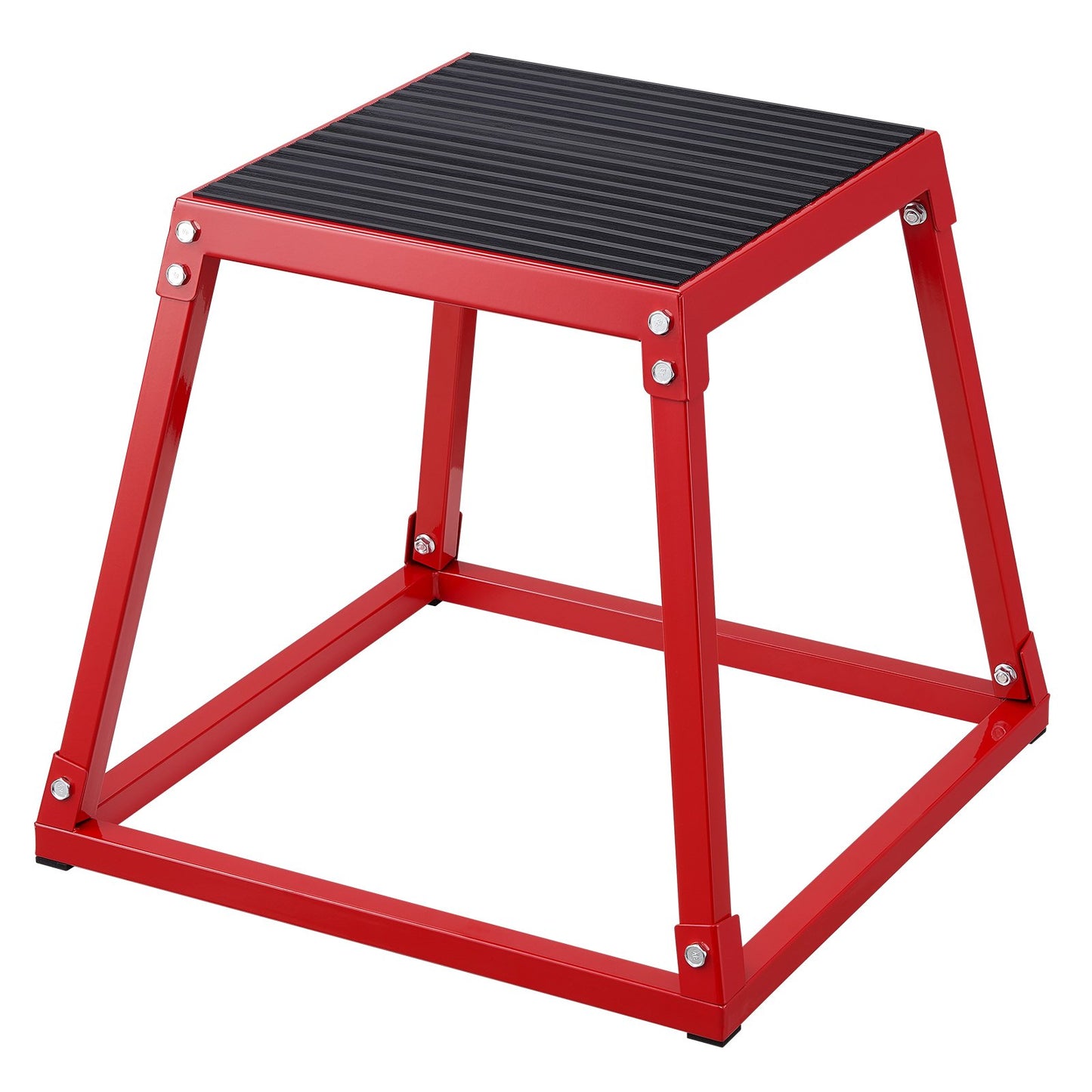 Plyometric Jump Box, 18-inch Plyo Box, Steel Plyometric Platform and Jumping Agility Box, Anti-Slip Fitness Exercise Step Up Box for Home Gym Workout, Cardio Strength Training, Red