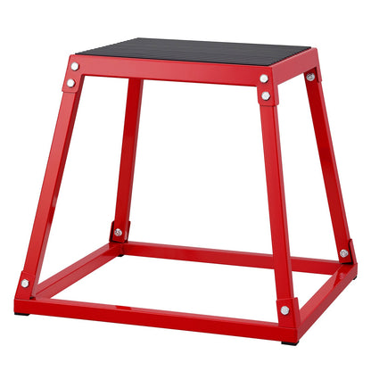 Plyometric Jump Box, 18-inch Plyo Box, Steel Plyometric Platform and Jumping Agility Box, Anti-Slip Fitness Exercise Step Up Box for Home Gym Workout, Cardio Strength Training, Red