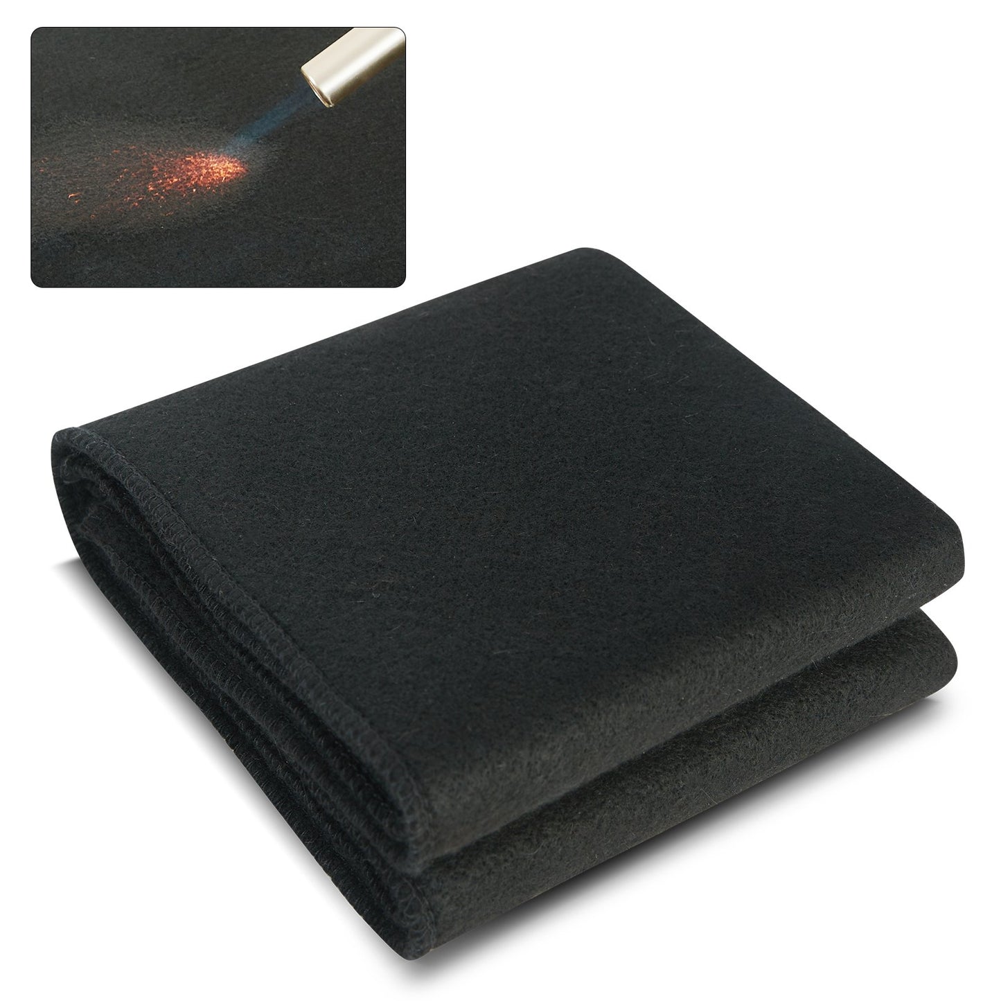 Kolfiltsvetsfilt, 27" x 12" flamskyddande svetsfiltar, upp till 1800°F Värmebeständig filtset, kapbar kolfiberbrandskyddande isoleringssvetsmatta, 1 förpackning
