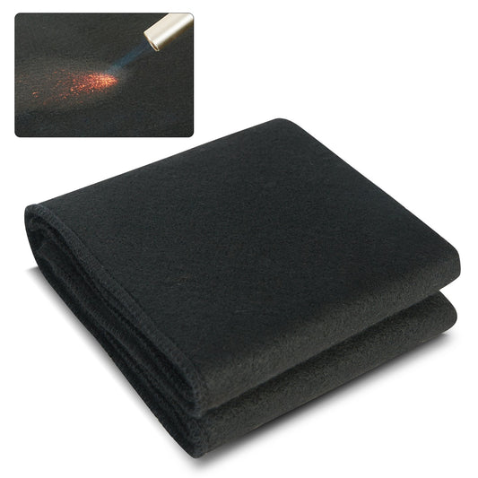Kolfiltsvetsfilt, 27" x 12" flamskyddande svetsfiltar, upp till 1800°F Värmebeständig filtset, kapbar kolfiberbrandskyddande isoleringssvetsmatta, 1 förpackning