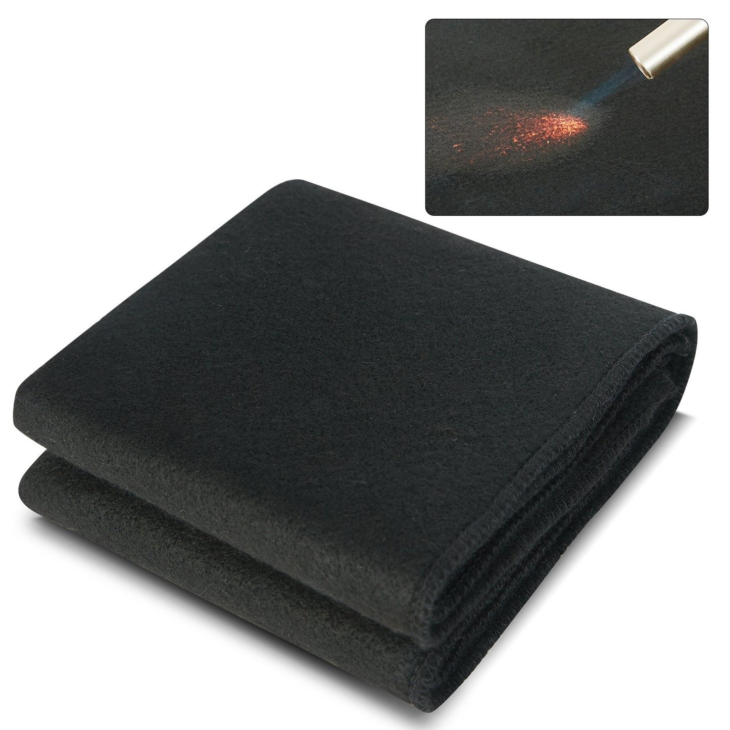 Kolfiltsvetsfilt, 27" x 12" flamskyddande svetsfiltar, upp till 1800°F Värmebeständig filtset, kapbar kolfiberbrandskyddande isoleringssvetsmatta, 1 förpackning