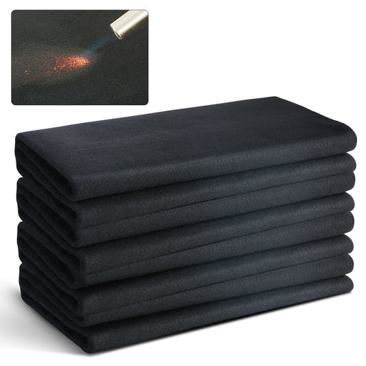 Kolfiltsvetsfilt 4-pack, 37" x 36" flamskyddande svetsfilt, upp till 1800°F Värmebeständig filtset, kapbar kolfiber brandskyddande isoleringssvetsmatta