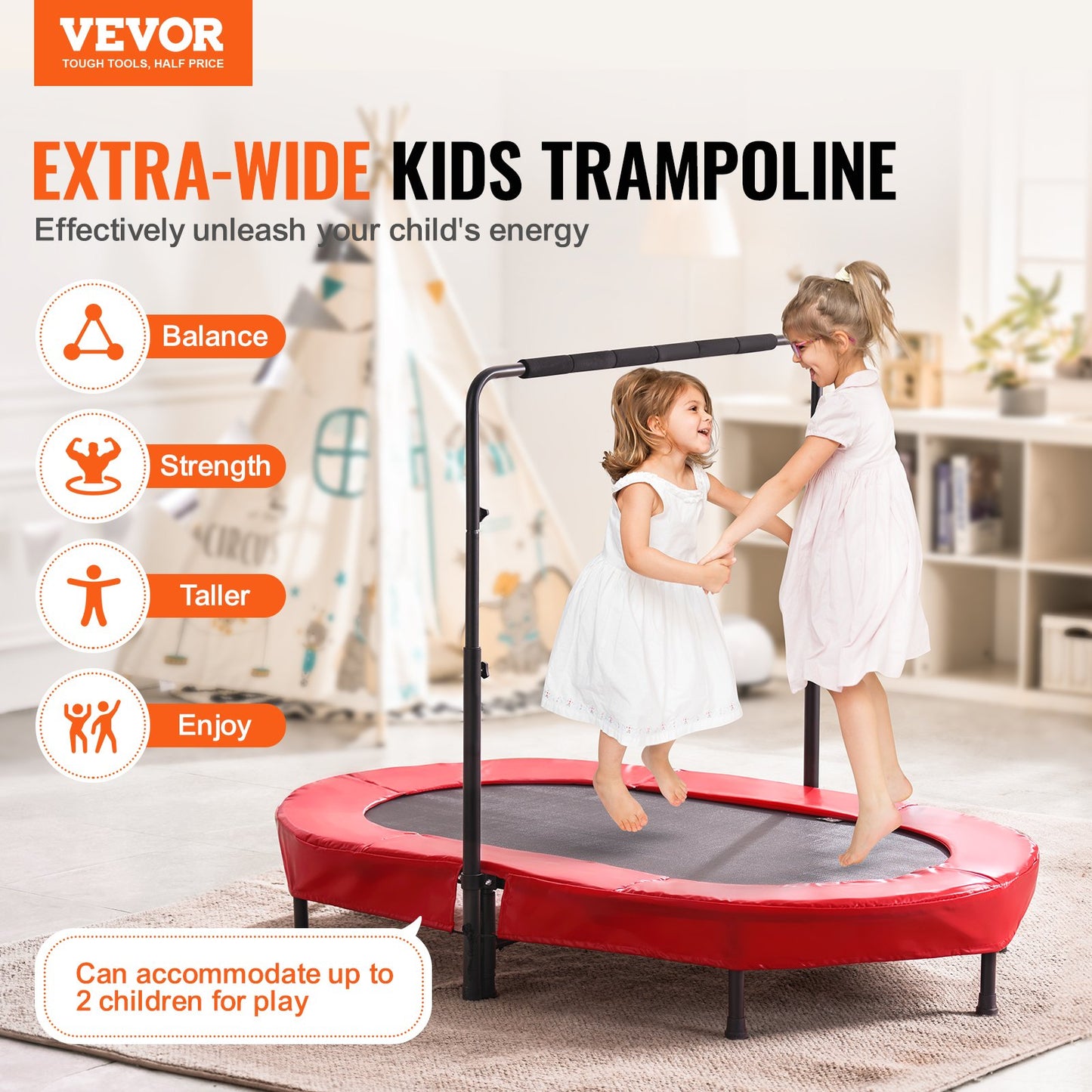 56" trampoline for kids foldable mini trampoline for toddlers indoor outdoor