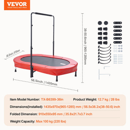 56" trampoline for kids foldable mini trampoline for toddlers indoor outdoor