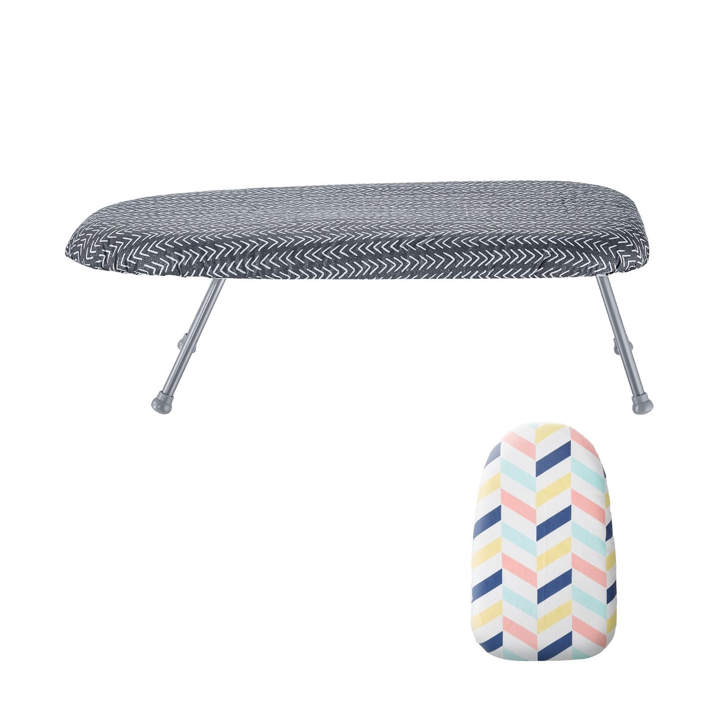Tabletop ironing board 23.4 x 14.4, small ironing board with heat-resistant cover and 100% cotton cover, mini ironing board with 7 mm thick needle cotton layer for small spaces, travel use