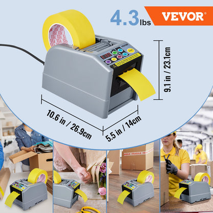 Zcut-9 Automatisk tejpdispenser självhäftande elektrisk tejpskärare Förpackningsmaskin Tejpskärmaskin 6-60 mm tejpbredd