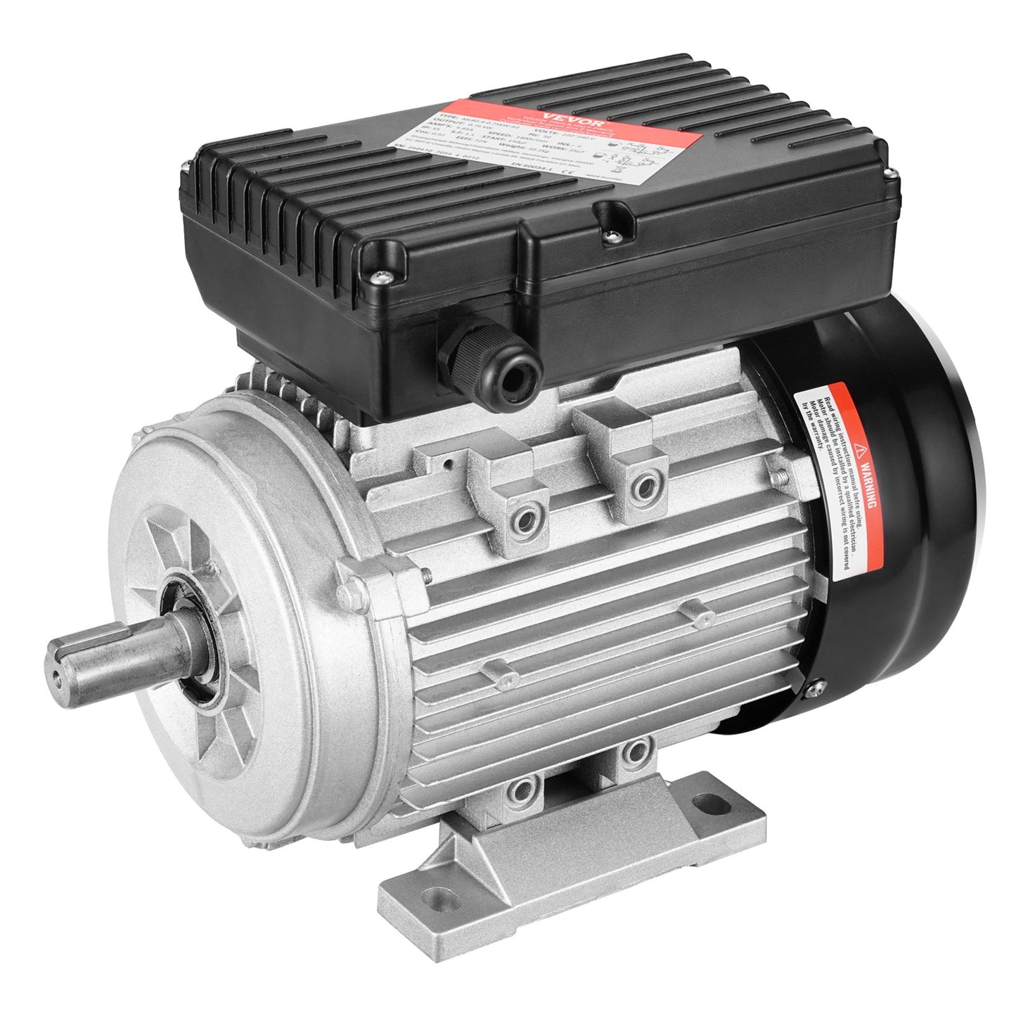 0,75KW Elmotor 1400 RPM AC 220~240V 5,45A 1-fas 19 mm kilaxel