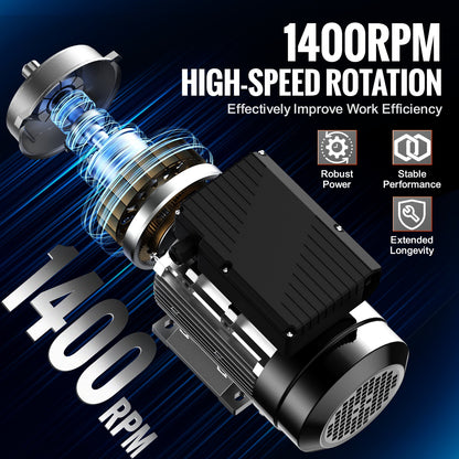 0,75KW Elmotor 1400 RPM AC 220~240V 5,45A 1-fas 19 mm kilaxel