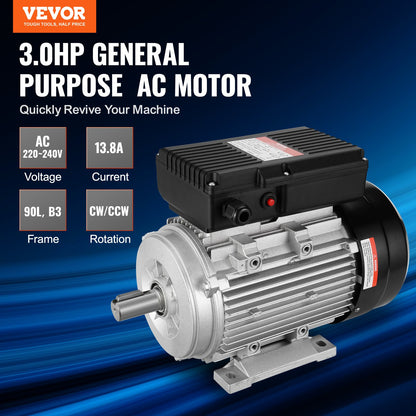 2,2KW elmotor 2800RPM AC 220~240V 13,8A 1-fas 24mm kilaxel
