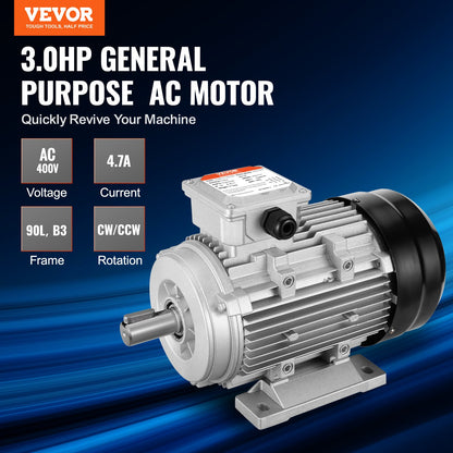 2,2 kW Elektromotor 2890 U/min Wechselstrom 400 V 50 Hz 4,7 A 3-phasig 24 mm Keilwelle