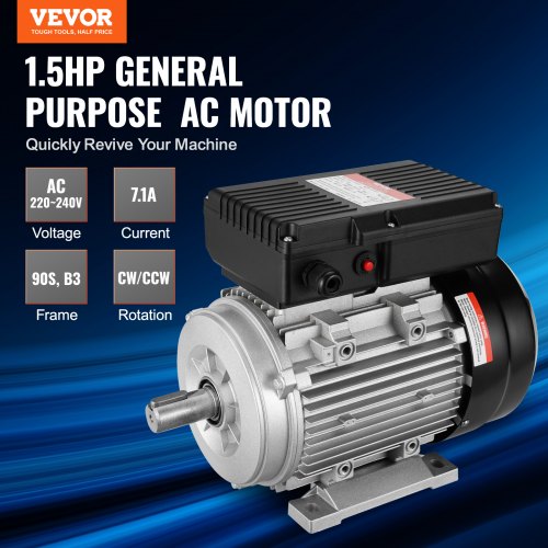 1,1 kW Elektromotor 2800 U/min AC 220~240 V 7,1 A 1-phasig 24 mm Keilwelle | EU
