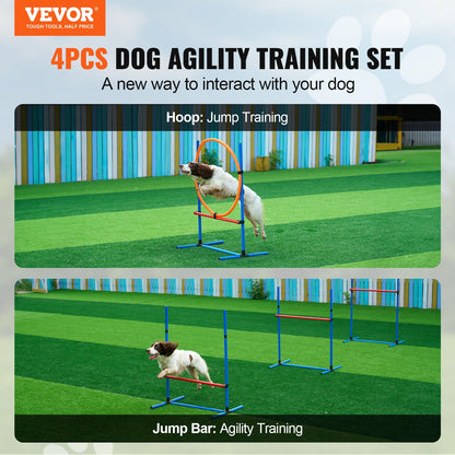 Hund Agility Träningsutrustning 4 ST Set häck och hoppringshinder