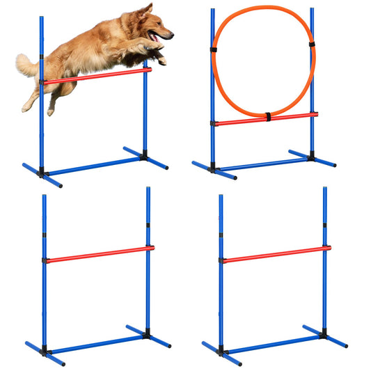 Hund Agility Träningsutrustning 4 ST Set häck och hoppringshinder