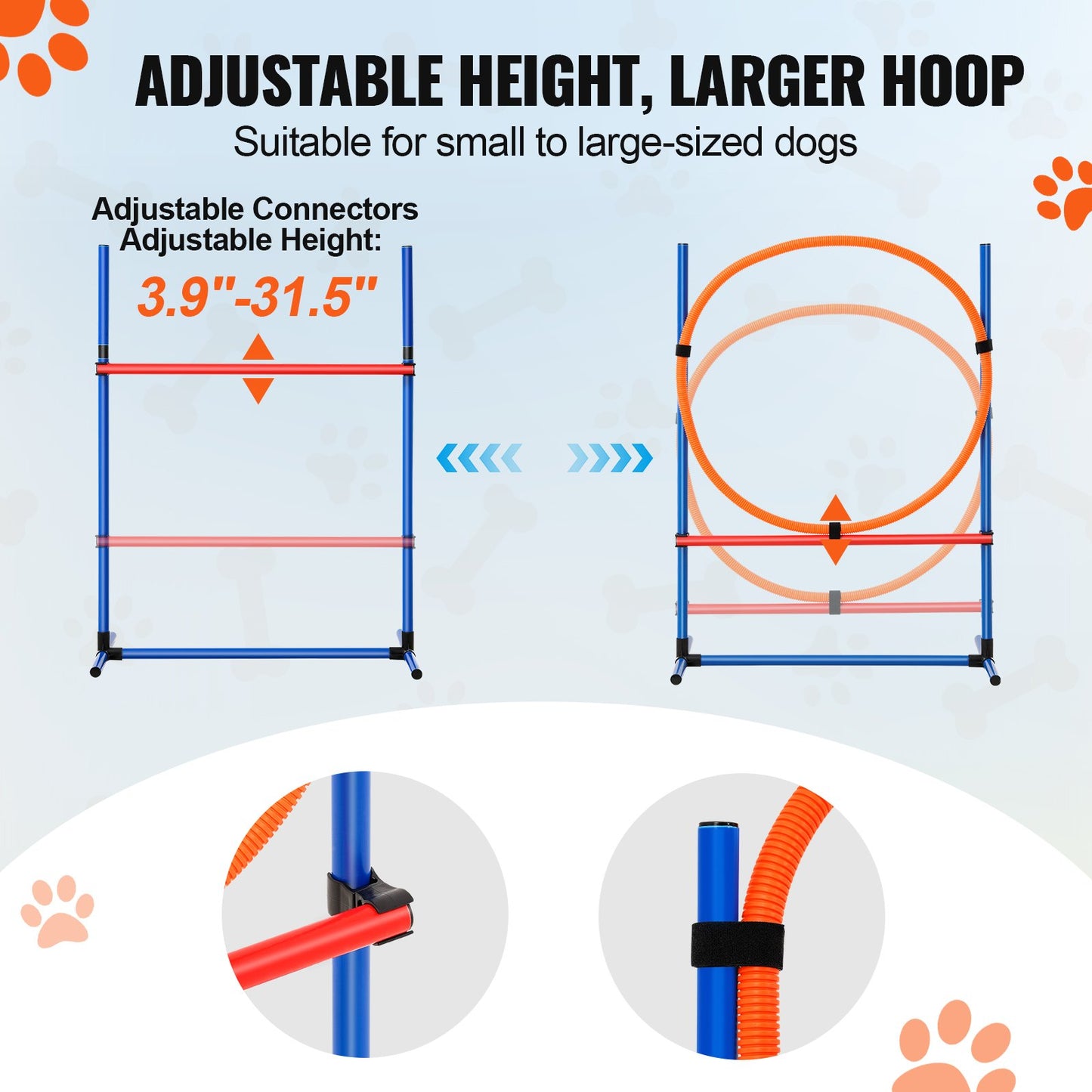 Hund Agility Träningsutrustning 4 ST Set med hinder Hoppa Ring Paus Box